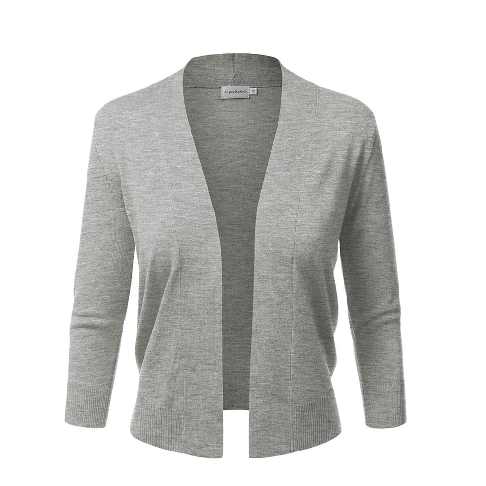 Grey Cropped Cardigan